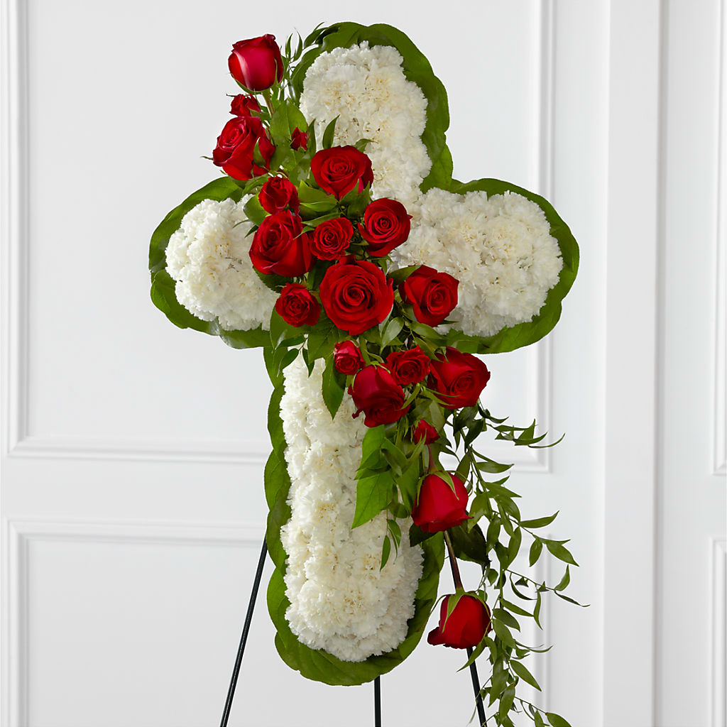 Floral Cross Easel – Roseland Floral Co Inc, Charlotte NC
