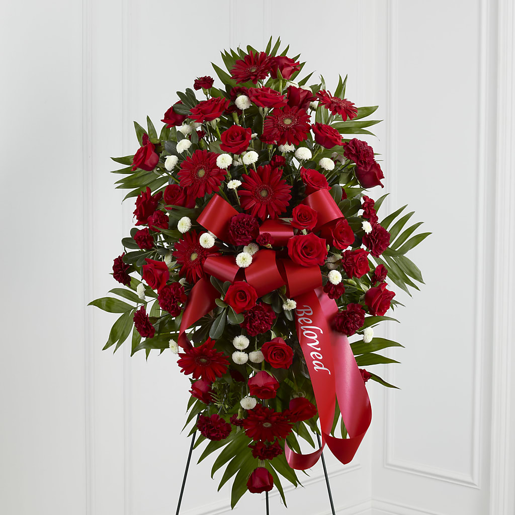 Treasured Memories Standing Spray – Roseland Floral Co Inc, Charlotte NC
