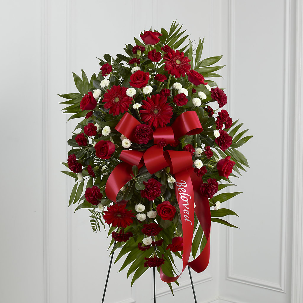 Treasured Memories Standing Spray – Roseland Floral Co Inc, Charlotte NC