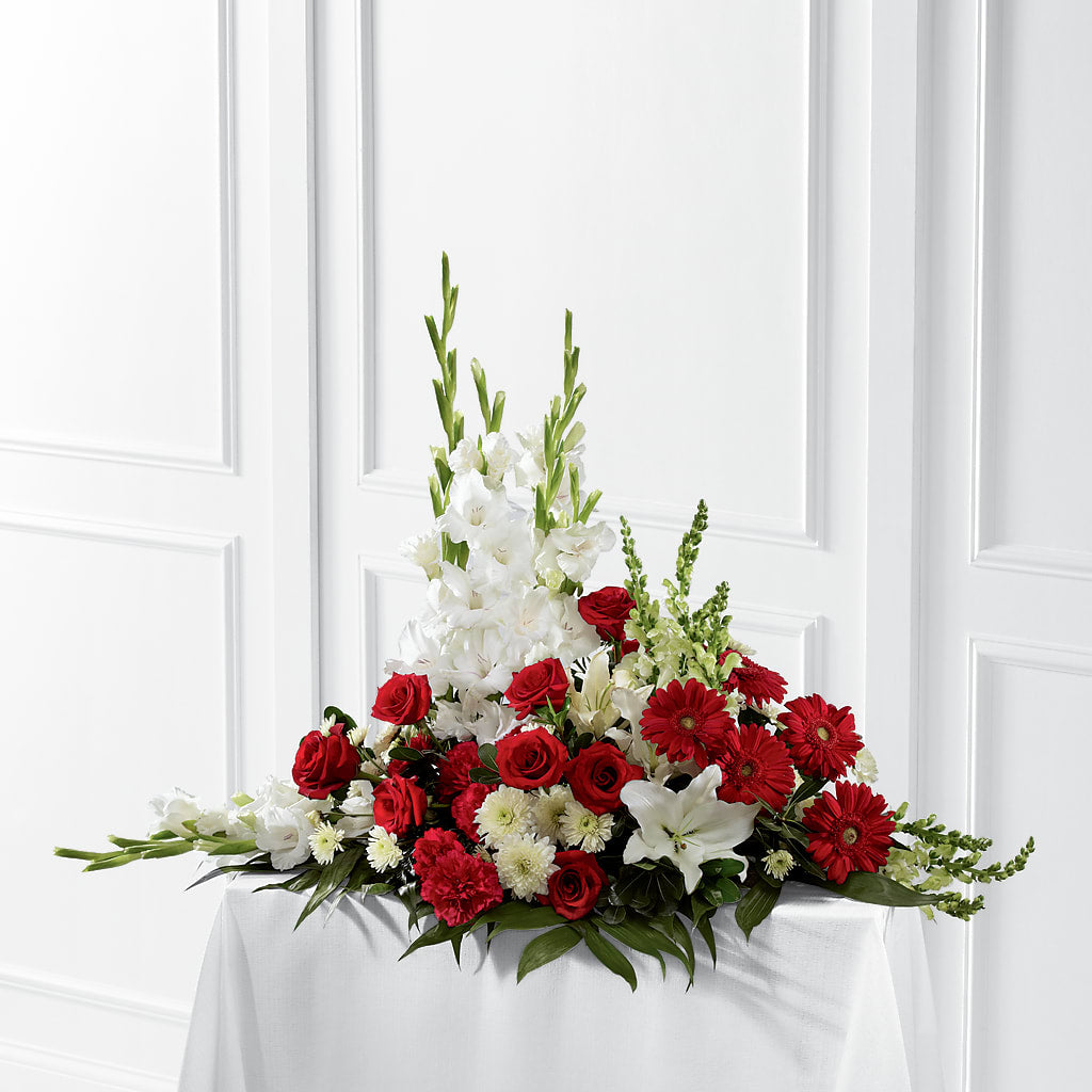Crimson & White Arrangement – Roseland Floral Co Inc, Charlotte NC