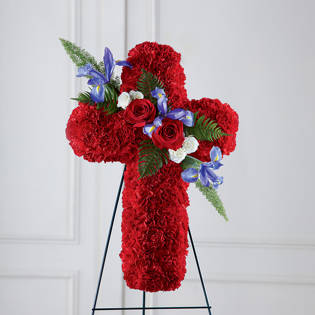 Faithful Hero Floral Cross – Roseland Floral Co Inc, Charlotte NC