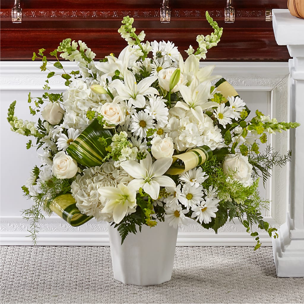 Thoughts of Tranquility Floor Basket – Roseland Floral Co Inc, Charlotte NC
