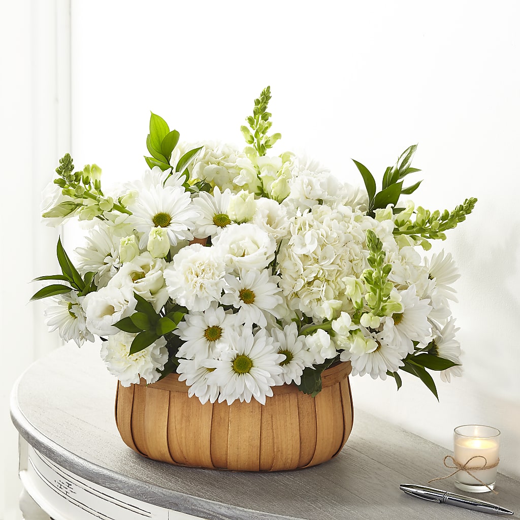 Pure Ivory Basket – Roseland Floral Co Inc, Charlotte NC
