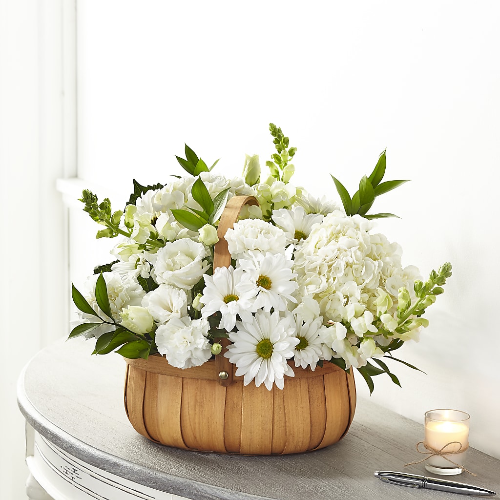 Pure Ivory Basket – Roseland Floral Co Inc, Charlotte NC