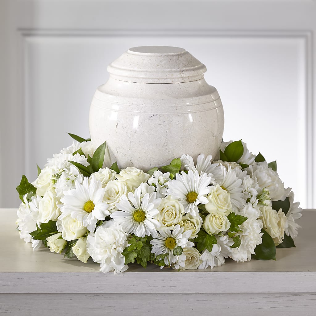 Ivory Gardens Cremation Adornment – Roseland Floral Co Inc, Charlotte NC