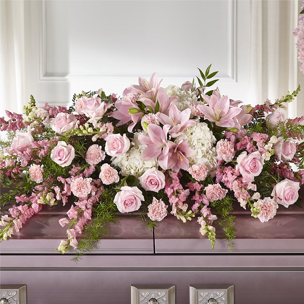 Life & Remembrance Casket Spray – Roseland Floral Co Inc, Charlotte NC