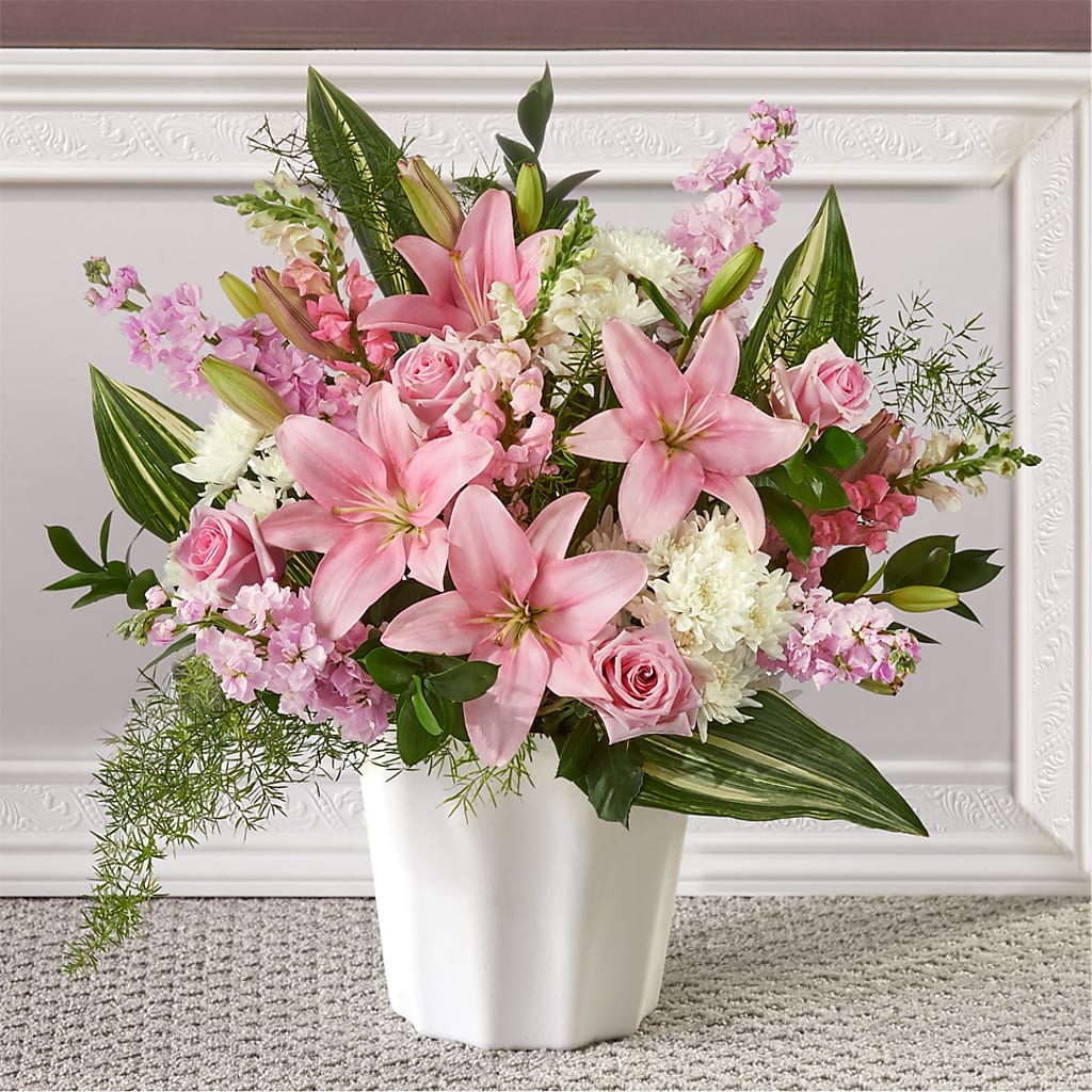 Simply Serene Floor Basket – Roseland Floral Co Inc, Charlotte NC