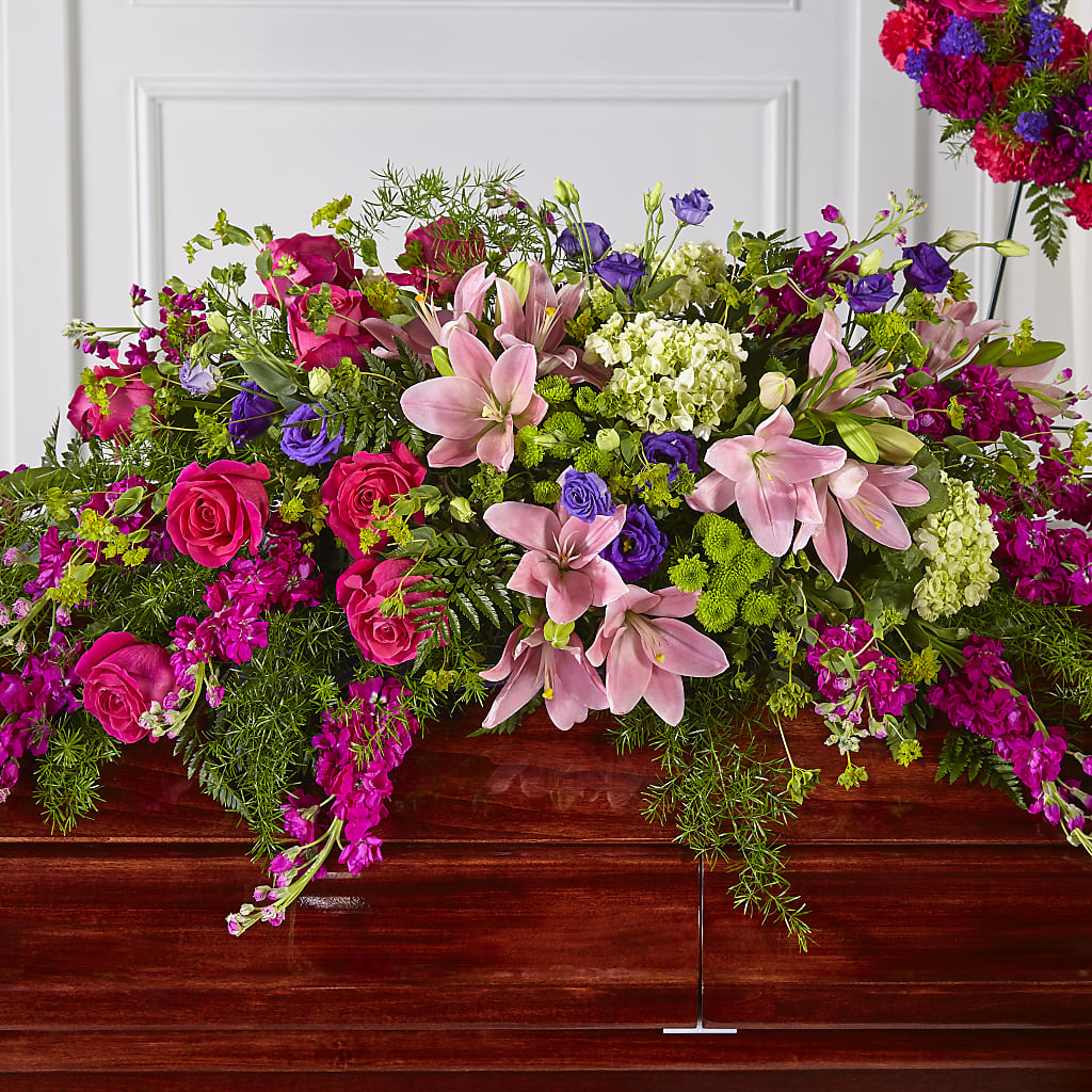 Radiant Tribute Casket Spray – Roseland Floral Co Inc, Charlotte NC
