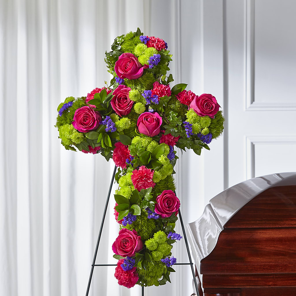 Tribute Rose Floral Cross – Roseland Floral Co Inc, Charlotte NC