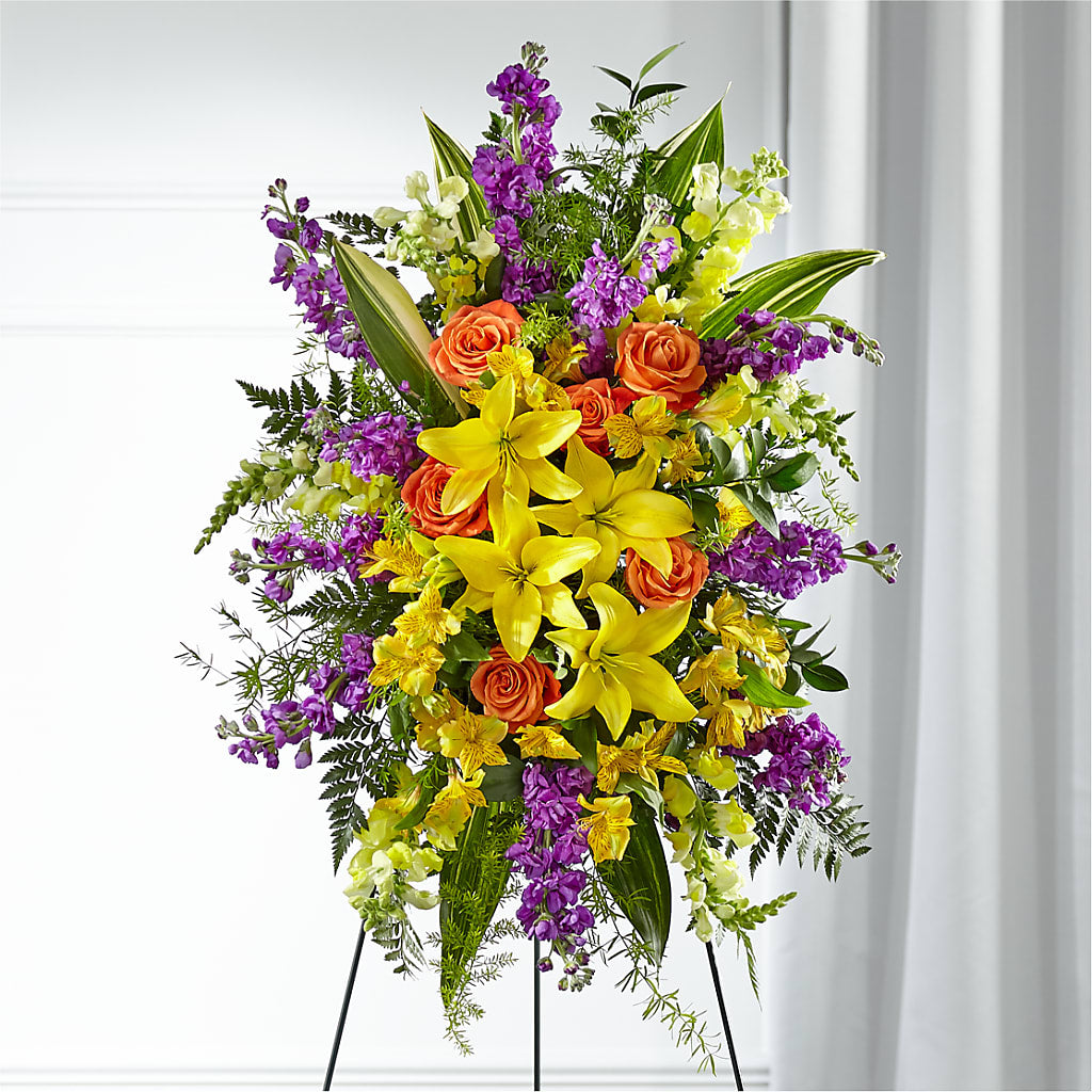 Thoughtful Prayers Standing Spray – Roseland Floral Co Inc, Charlotte NC