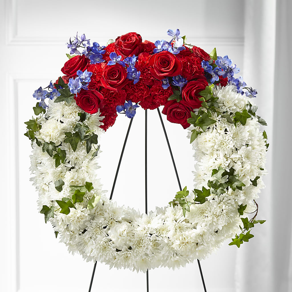 Patriotic Passion Wreath – Roseland Floral Co Inc, Charlotte NC