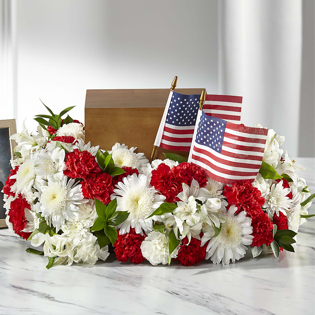 Spirit of Patriotism Cremation Adornment – Roseland Floral Co Inc, Charlotte NC