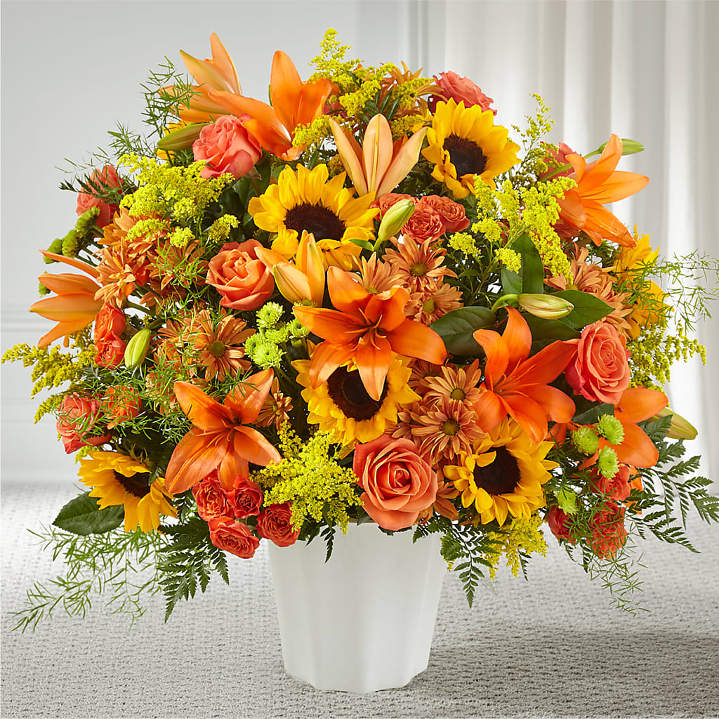 Harvest Thoughts Floor Basket – Roseland Floral Co Inc, Charlotte NC