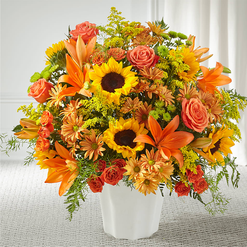 Harvest Thoughts Floor Basket – Roseland Floral Co Inc, Charlotte NC