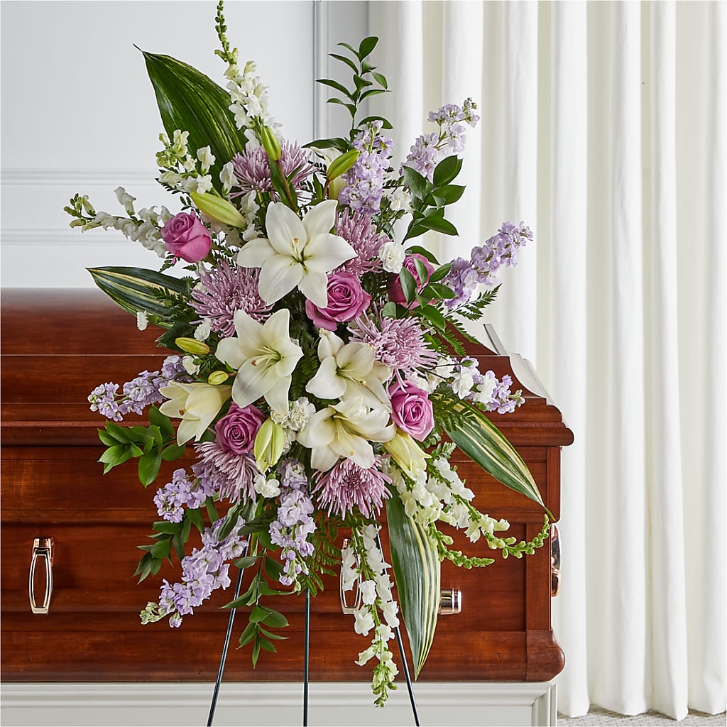 Grateful Hearts Standing Spray – Roseland Floral Co Inc, Charlotte NC