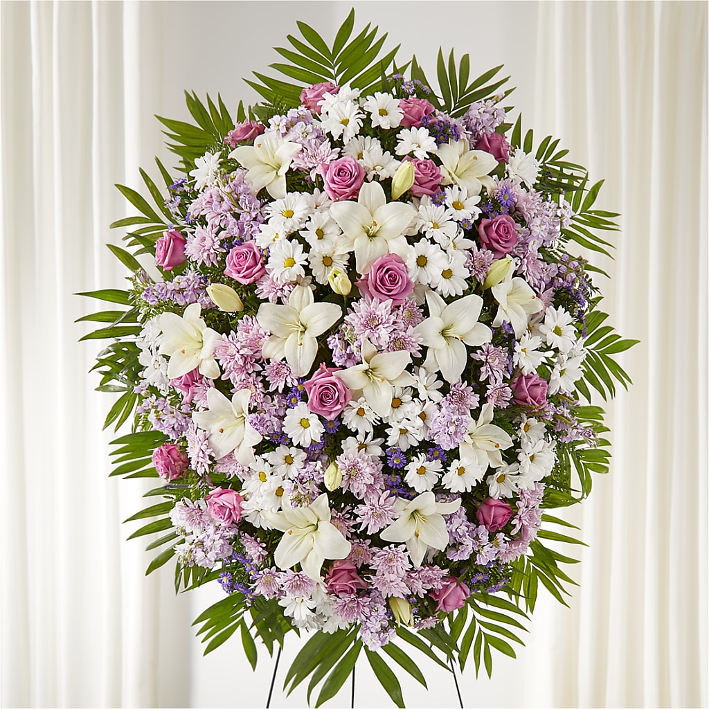 Surrounded by Love Standing Spray – Roseland Floral Co Inc, Charlotte NC