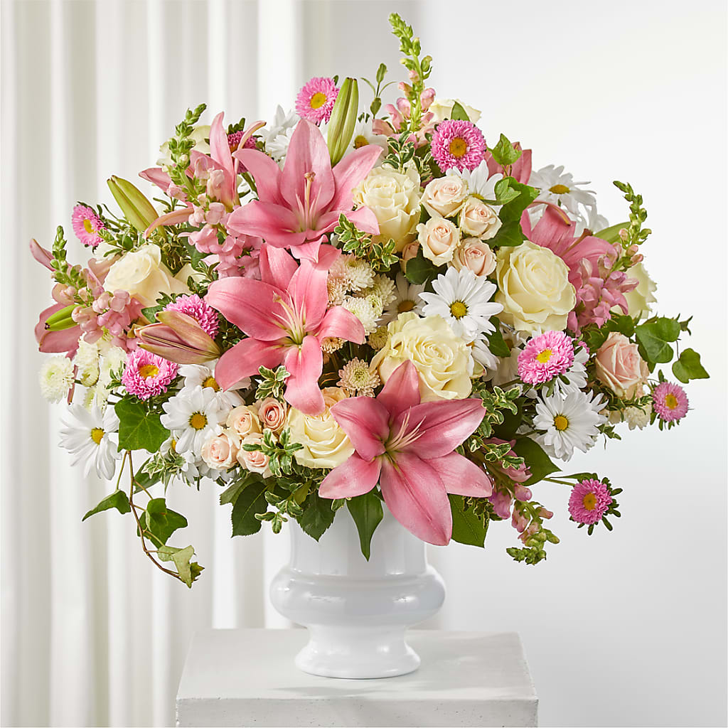 Empathetic Blooms Urn Arrangement – Roseland Floral Co Inc, Charlotte NC