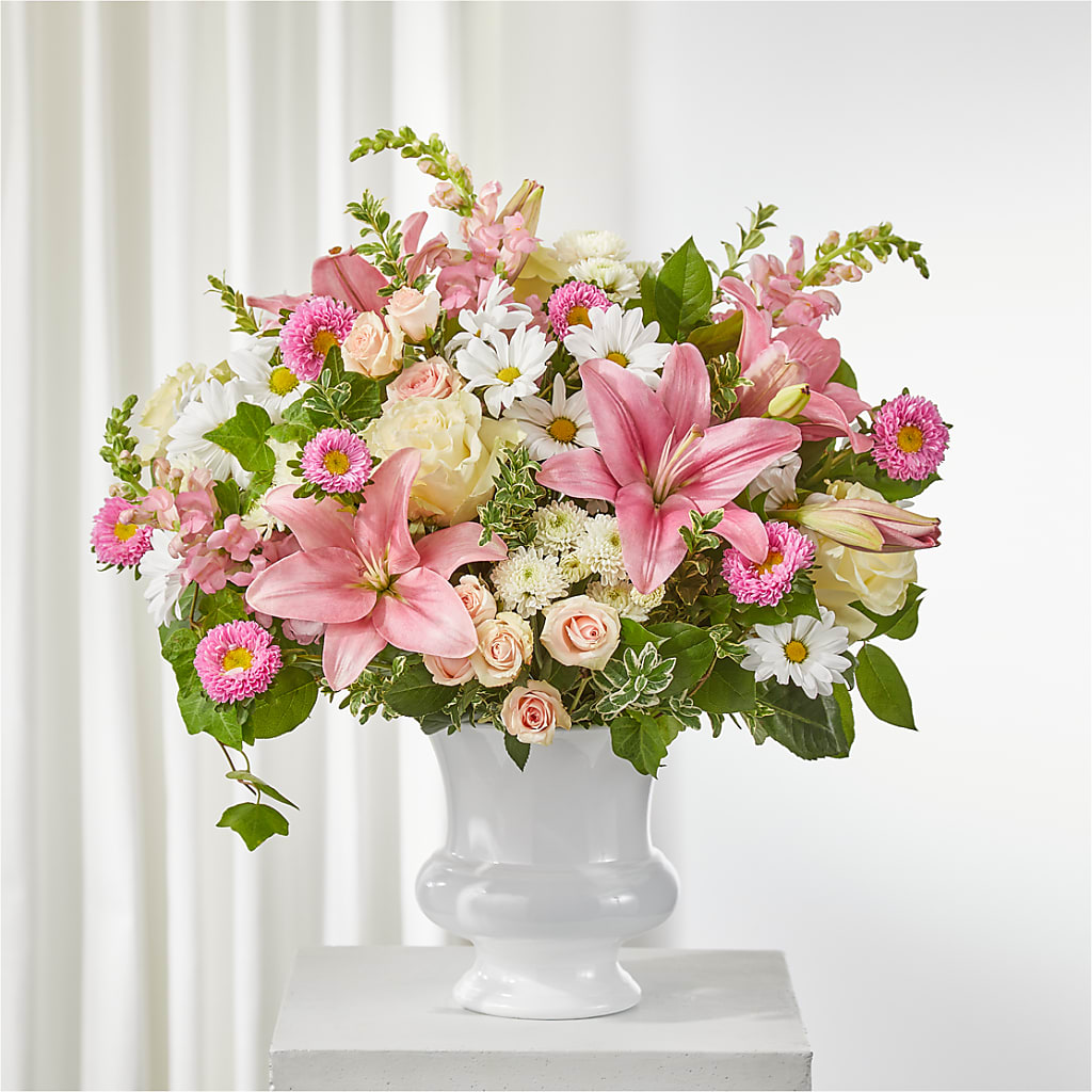 Empathetic Blooms Urn Arrangement – Roseland Floral Co Inc, Charlotte NC