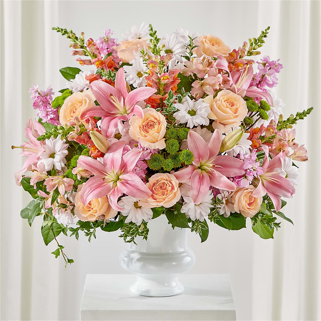 Heartfelt Gesture Urn Arrangement – Roseland Floral Co Inc, Charlotte NC