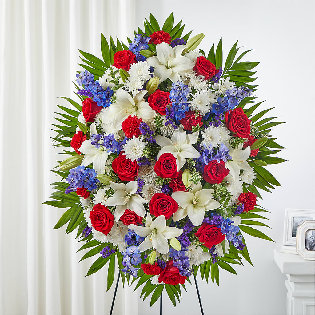 Cherished Service Standing Spray – Roseland Floral Co Inc, Charlotte NC