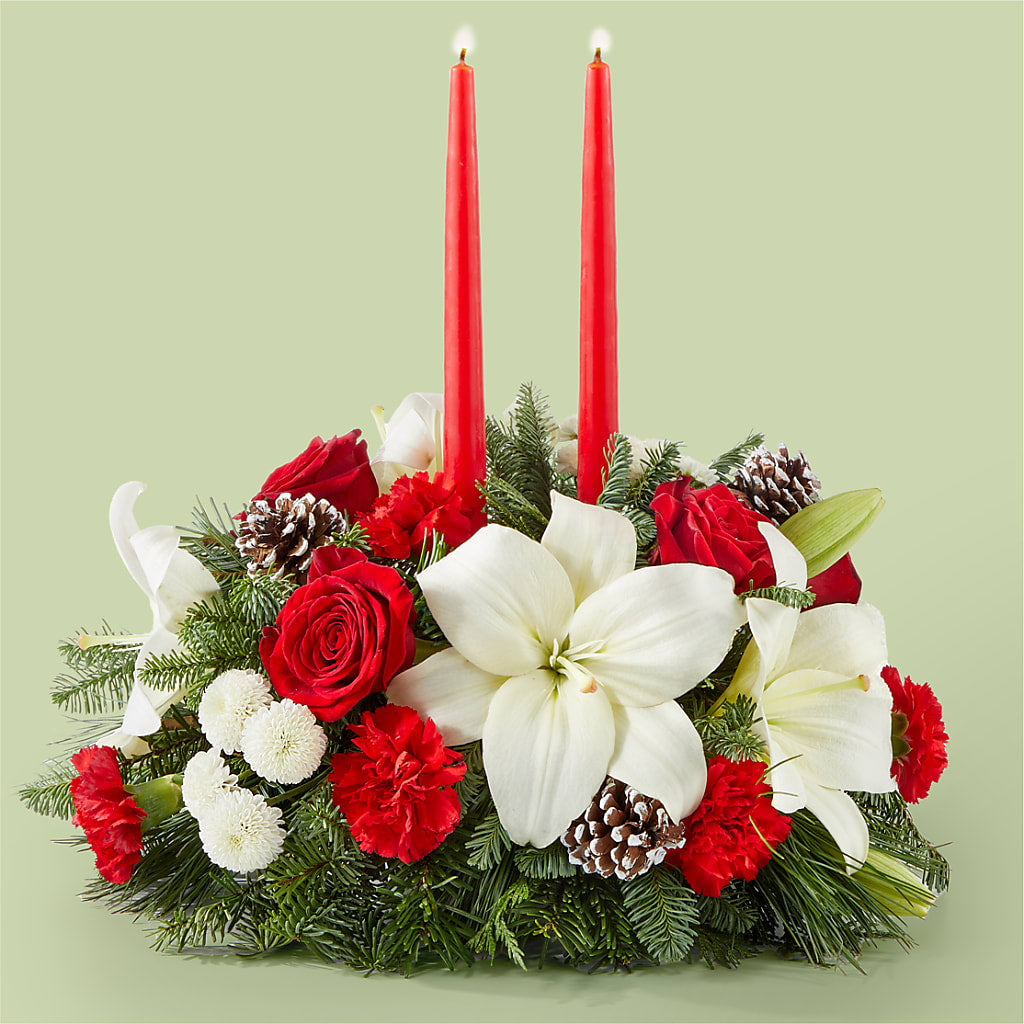 Seasonal Festivities Centerpiece – Roseland Floral Co Inc, Charlotte NC