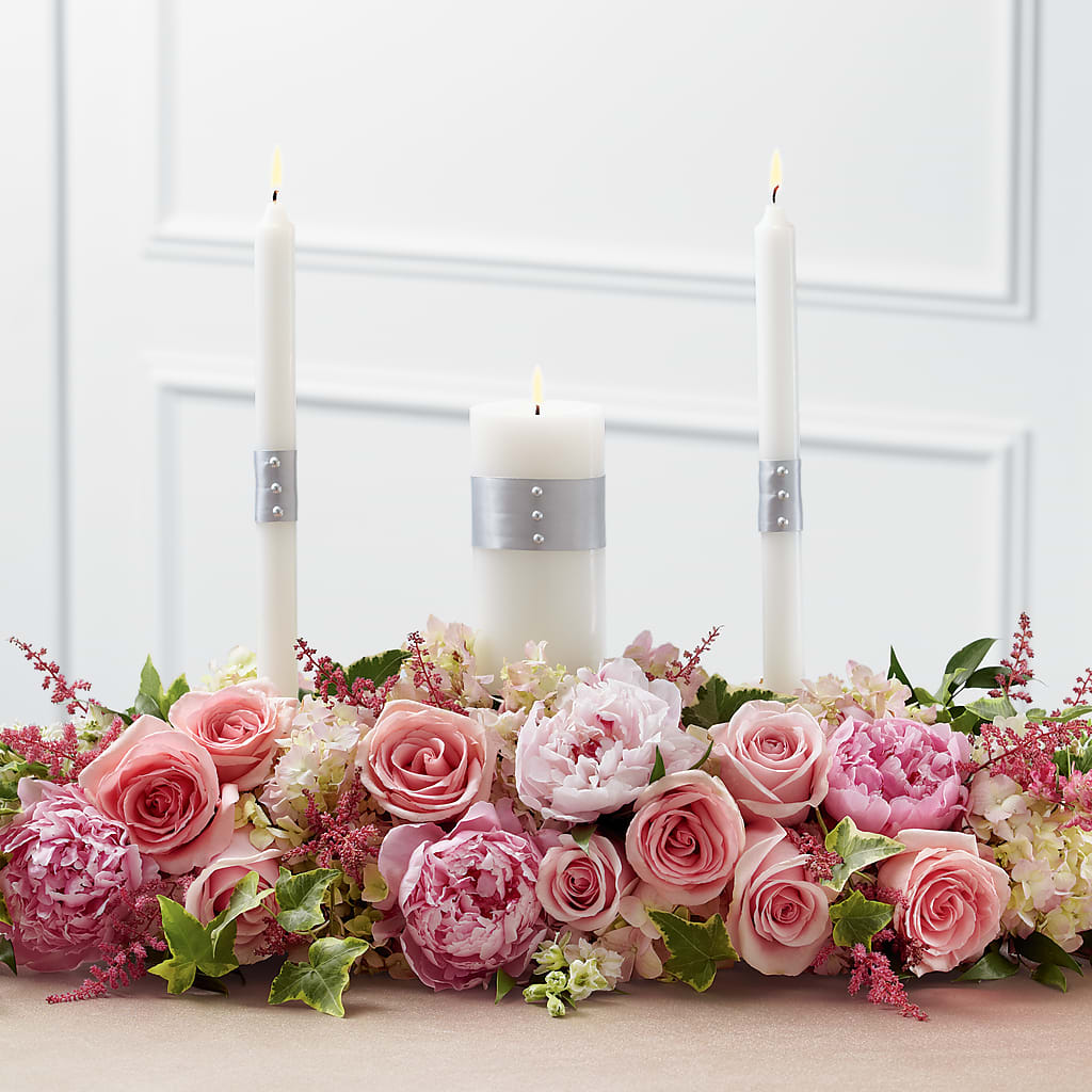 Worldwide Romance Unity Candle Arrangement – Roseland Floral Co Inc, Charlotte NC
