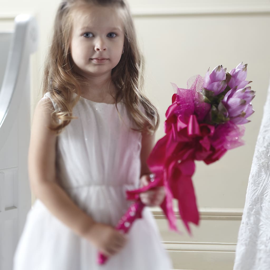 Sparkle Pink Flower Girl Bouquet – Roseland Floral Co Inc, Charlotte NC