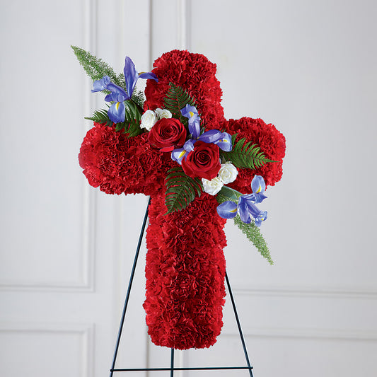 Faithful Hero Floral Cross –  Roseland Floral Co Inc, Charlotte NC
