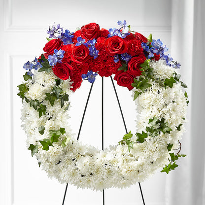 Patriotic Passion Wreath –  Roseland Floral Co Inc, Charlotte NC
